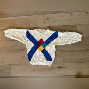 Vintage 1980s Here’s a Hug Geometric Women’s Sweater Size Small